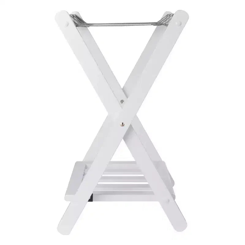 Wood Luggage Rack with Shelf – 24.8"H, Bedroom & Guest Room Suitcase Stand