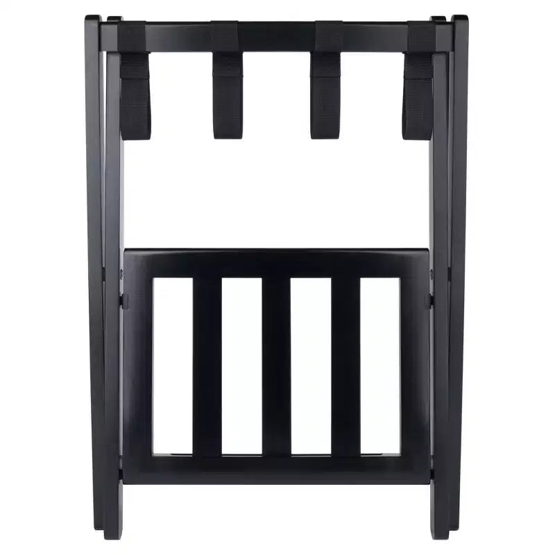 Wood Luggage Rack with Shelf – 24.8"H, Bedroom & Guest Room Suitcase Stand