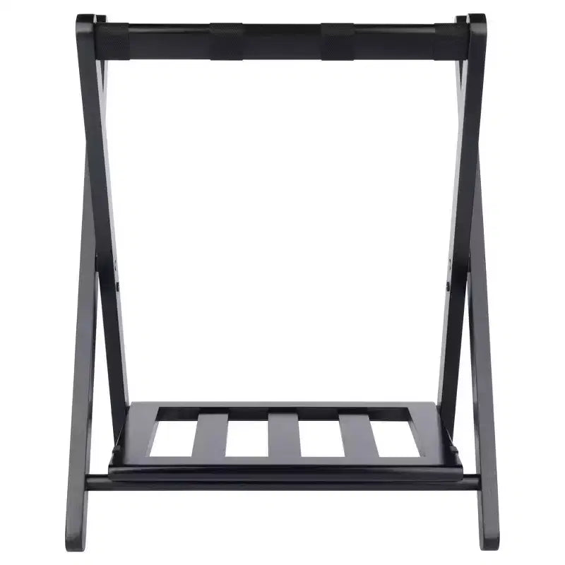 Wood Luggage Rack with Shelf – 24.8"H, Bedroom & Guest Room Suitcase Stand