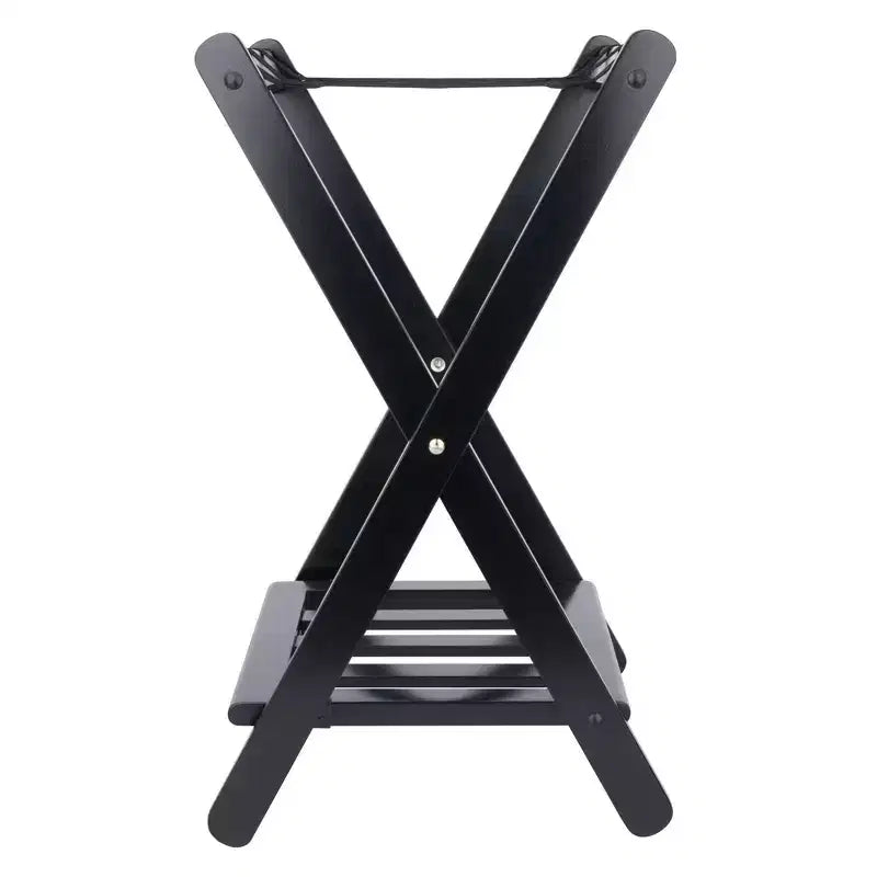 Wood Luggage Rack with Shelf – 24.8"H, Bedroom & Guest Room Suitcase Stand