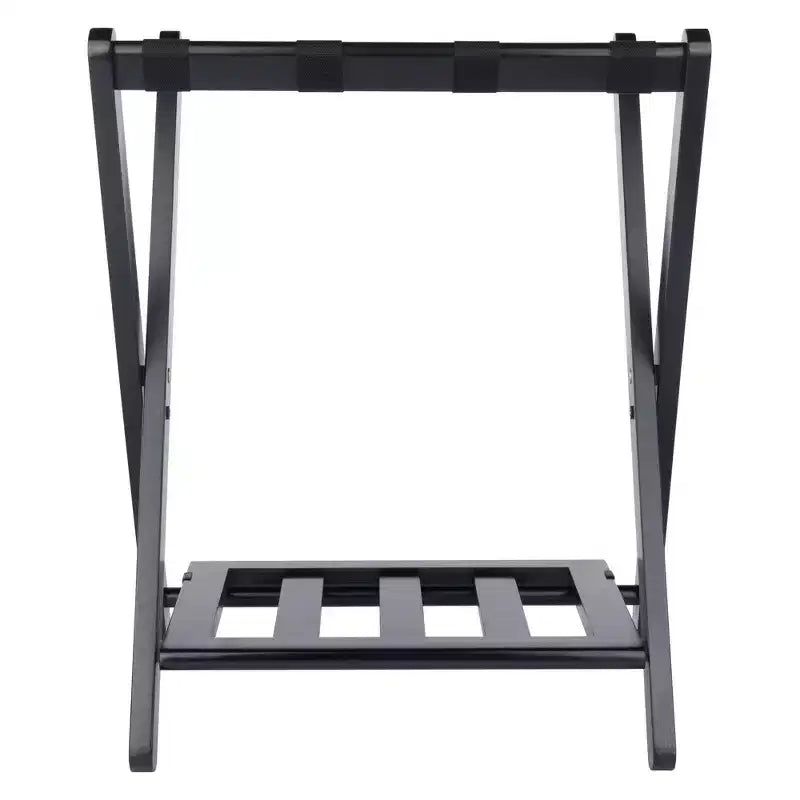 Wood Luggage Rack with Shelf – 24.8"H, Bedroom & Guest Room Suitcase Stand