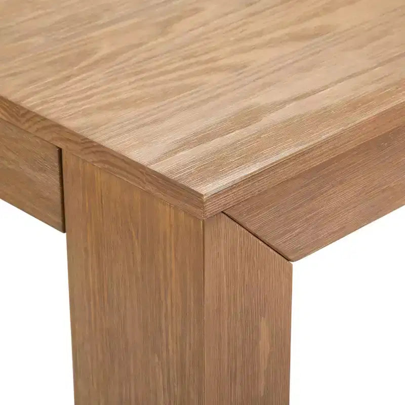 Solid Wood Modern Dining Table Set with 2 Benches – Seats 6, Wirebrush Finish