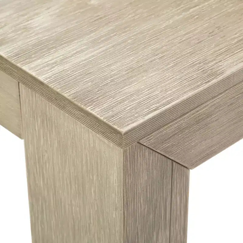 Solid Wood Modern Dining Table Set with 2 Benches – Seats 6, Wirebrush Finish