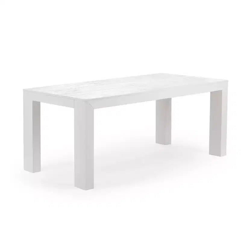 Solid Wood Modern Dining Table Set with 2 Benches – Seats 6, Wirebrush Finish