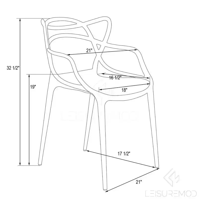 Modern Acrylic Dining Chair Set of 4 – Stackable, UV-Protected, Indoor & Outdoor